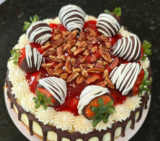 Valentine's Day Special - Chocolate Covered Strawberry Pecan Whole 9" Cheesecake