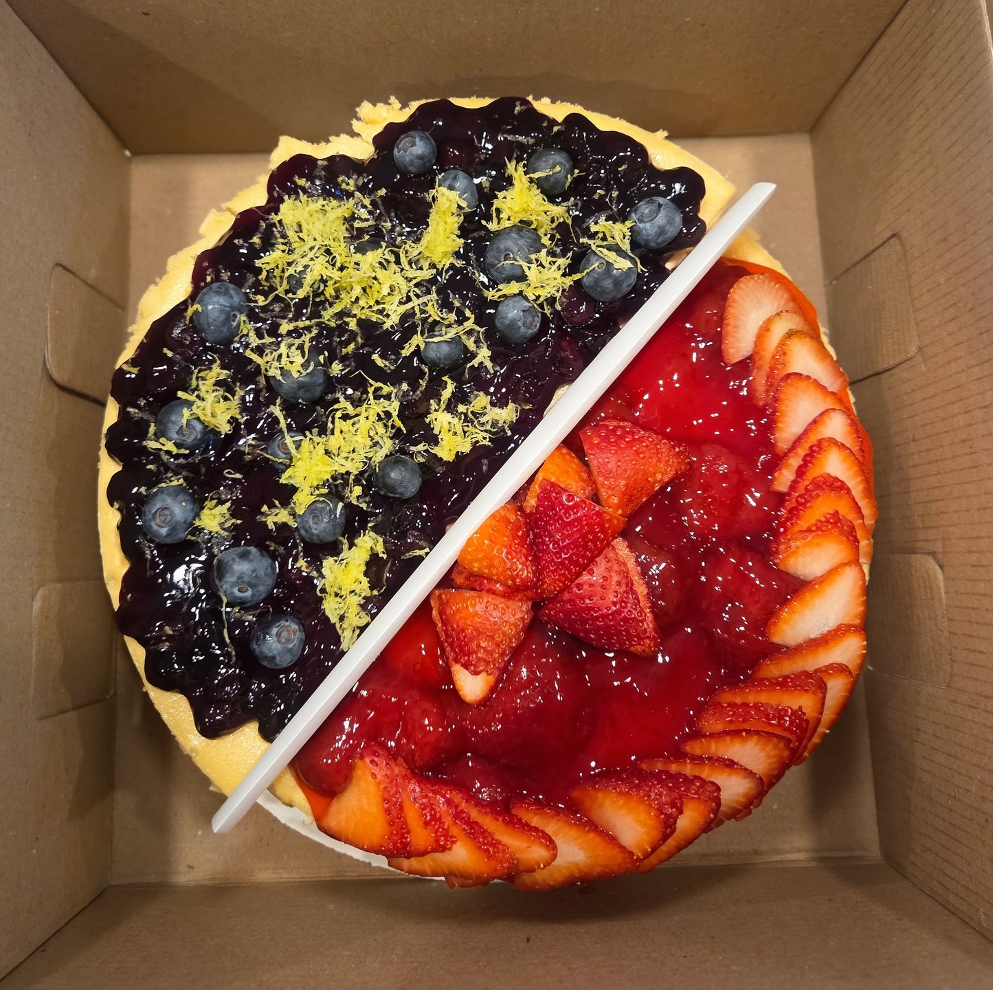 Fresh Blueberry & Fresh Strawberry Combo 9" Cheesecake